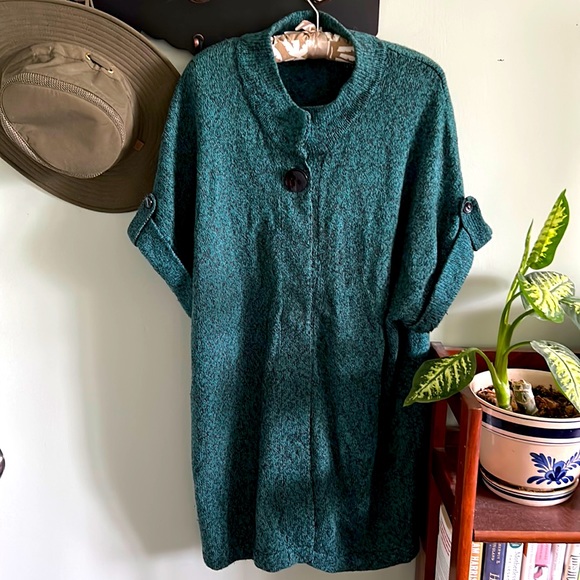 Dark Turquoise Short Sleeved Cardigan - Picture 1 of 7